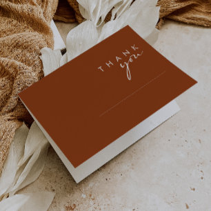 Simple Desert   Terracotta Thank You Card