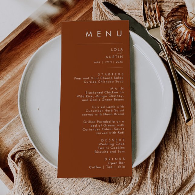 Simple Desert | Terracotta Wedding Dinner Menu (Creator Uploaded)