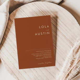 Simple Desert Terracotta Wedding Invitation