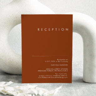 Simple Desert   Terracotta Wedding Reception Enclosure Card
