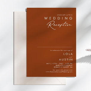 Simple Desert Terracotta Wedding Reception Invitation