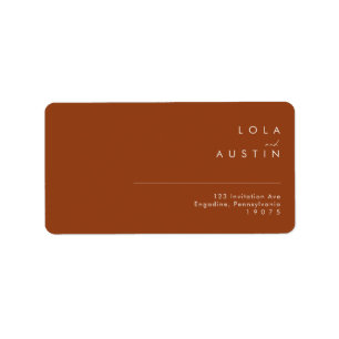 Simple Desert Terracotta Wedding RSVP Address Label