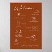 Simple Desert Wedding Timeline Sign