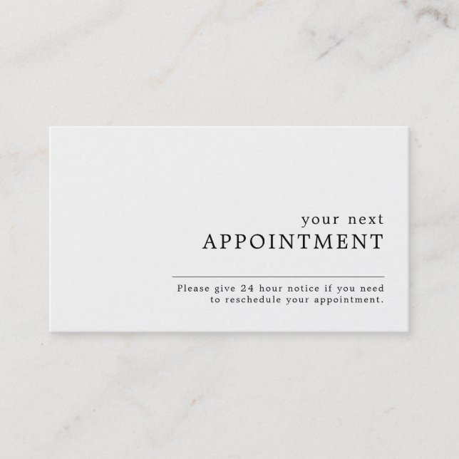 Simple Design Appointment Card (Front)