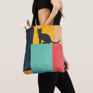 Simple Design Black Cat Tote Bag