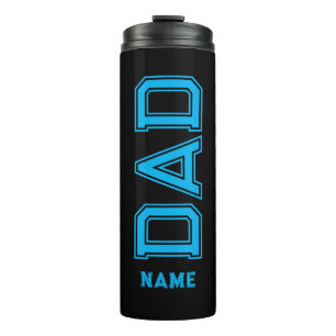 Simple Design Blue typography Black Background Thermal Tumbler