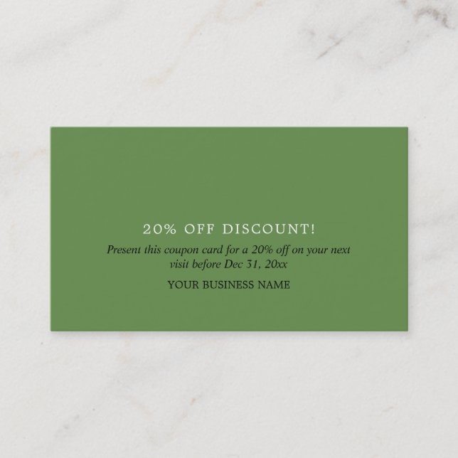 Simple Design, Discount Voucher Card (Front)