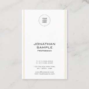 Simple Design Gold Vertical Template Modern Business Card