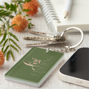 Simple design Love fishing Key Ring