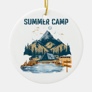 Simple Design Summer Camp Ceramic Tree Decoration