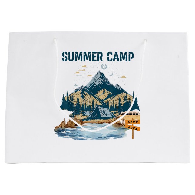 Simple Design Summer Camp Large Gift Bag (Front)
