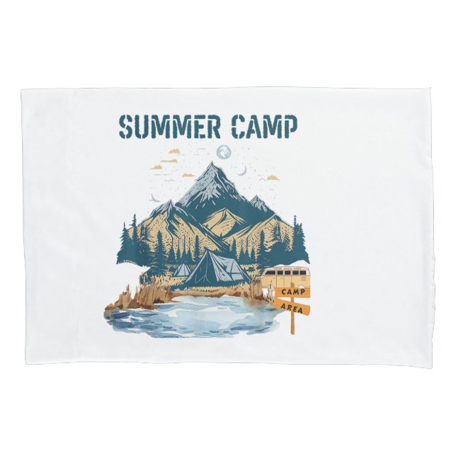 Simple Design Summer Camp Pillowcase (Front)