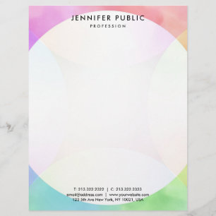 Simple Design Template Elegant Modern Watercolor Custom Letterhead