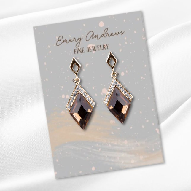 Simple Designer Jewellery Earring Holder Display Business Card (Creator Uploaded)