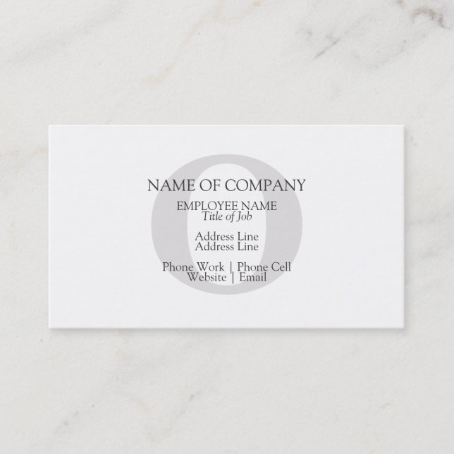 Simple Designer Monogram Stylish Personalised Business Card (Front)