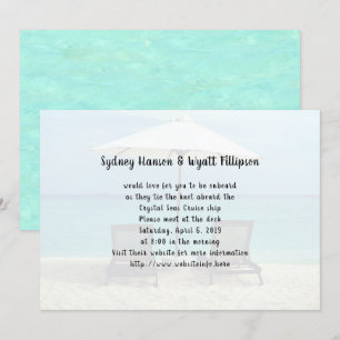 Simple Destination Wedding Beach Chairs Invitation