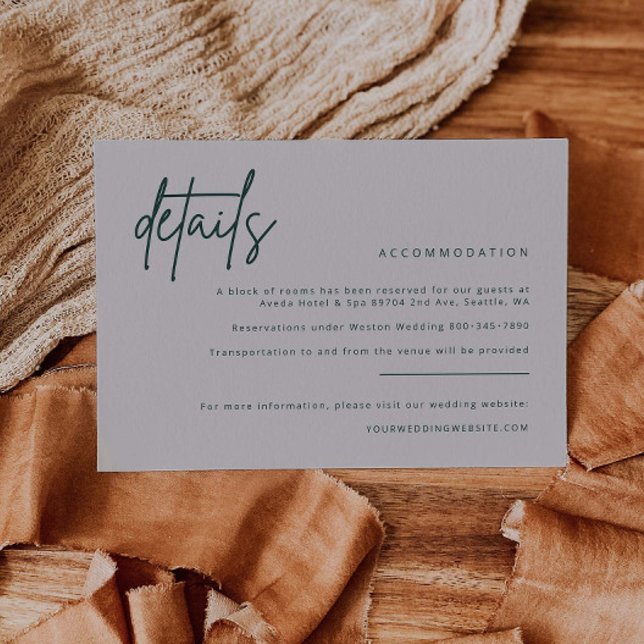 Simple Details Wedding Invitation Enclosure Card  (Creator Uploaded)