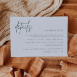 Simple Details Wedding Invitation Enclosure Card<br><div class="desc">our custom details enclosure card features simple script lettering - perfect for informing your guests of additional details for your wedding or event. This item is part of our Hunter wedding suite H100,  please shop our store for matching products.</div>
