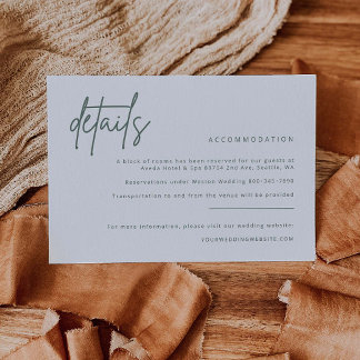 Simple Details Wedding Invitation Enclosure Card