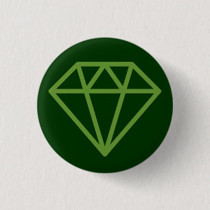 Simple Diamond - Avocado Green on Dk Forest Green 3 Cm Round Badge