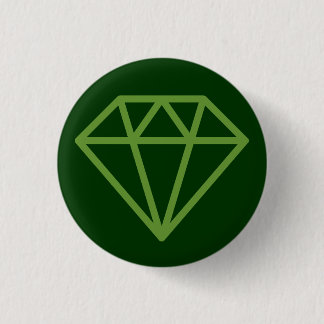 Simple Diamond - Avocado Green on Dk Forest Green 3 Cm Round Badge