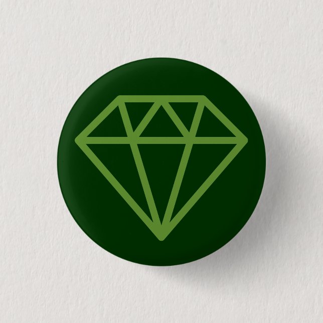 Simple Diamond - Avocado Green on Dk Forest Green 3 Cm Round Badge (Front)