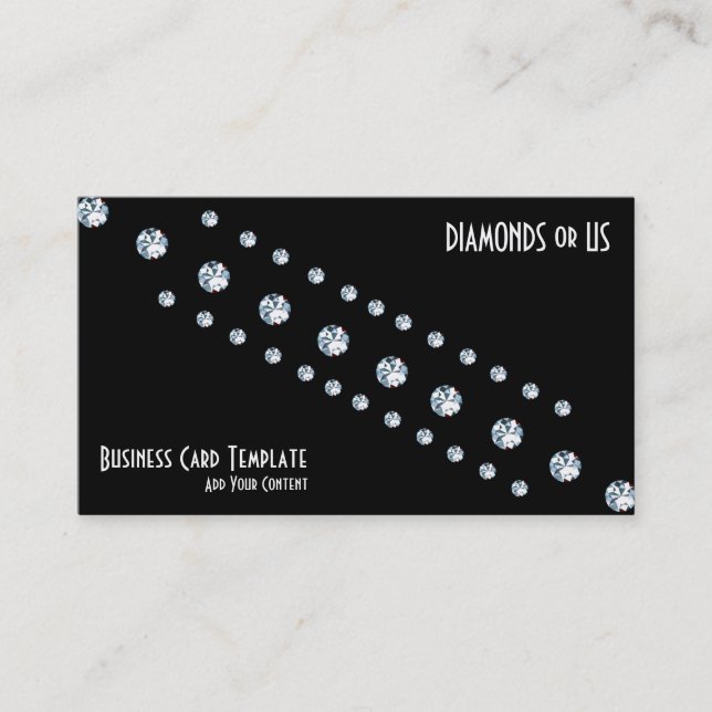 Simple Diamond Border Business Card (Front)