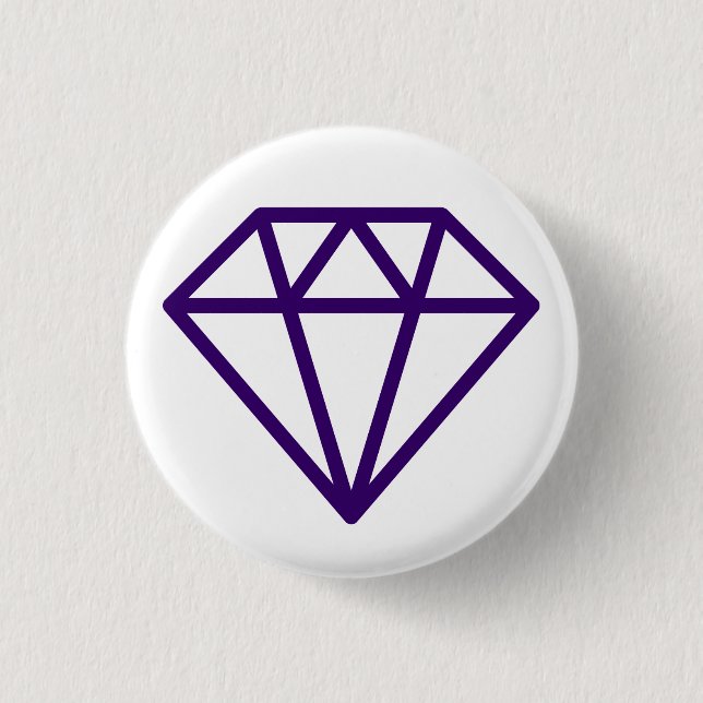 Simple Diamond - Deep Purple on White 3 Cm Round Badge (Front)