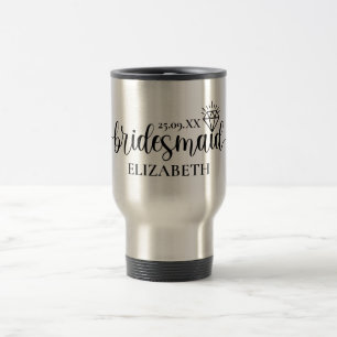Simple Diamond Elegant Script Bachelorette Weekend Travel Mug