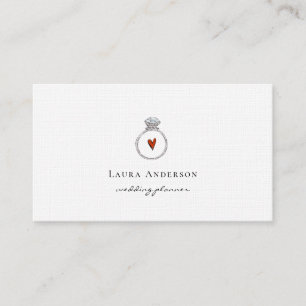 Simple Diamond Engagement ring Wedding Planner  Business Card