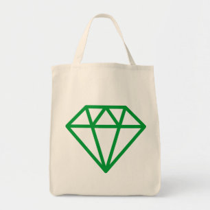 Simple Diamond - Grass Green on Natural Tote Bag