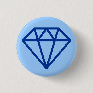Simple Diamond - Navy on Pale Blue 3 Cm Round Badge