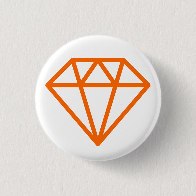 Simple Diamond - Orange on White 3 Cm Round Badge (Front)