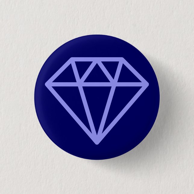 Simple Diamond - Pastel Blue on Deep Navy 3 Cm Round Badge (Front)