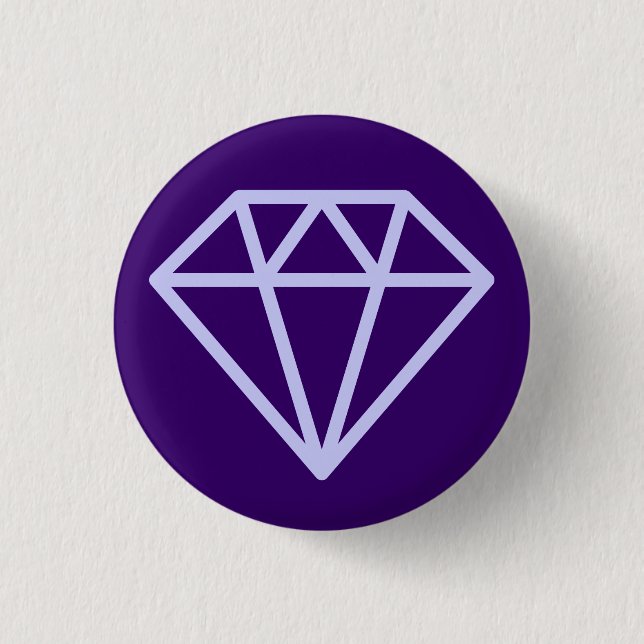 Simple Diamond - Powder Blue on Deep Purple 3 Cm Round Badge (Front)