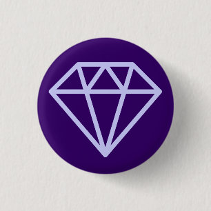 Simple Diamond - Powder Blue on Deep Purple 3 Cm Round Badge