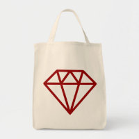 Simple Diamond - Ruby Red on Natural