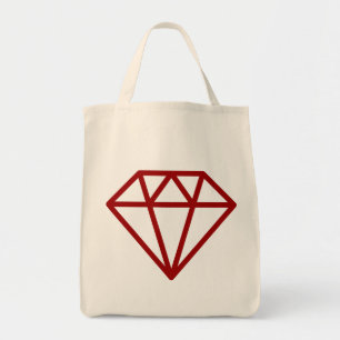 Simple Diamond - Ruby Red on Natural Tote Bag