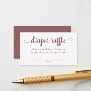 Simple Diaper Raffle Taupe Desert Rose Flourish Enclosure Card