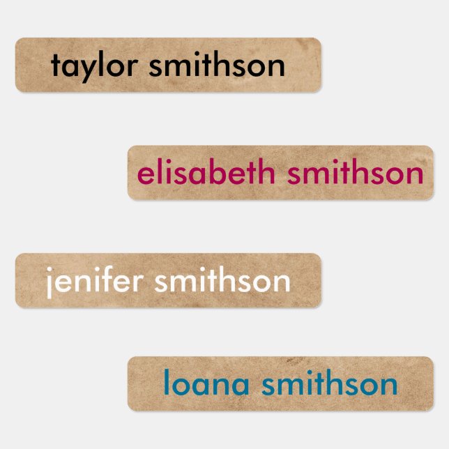 Simple Different Colours Basic Add Your Name Schoo (Group)