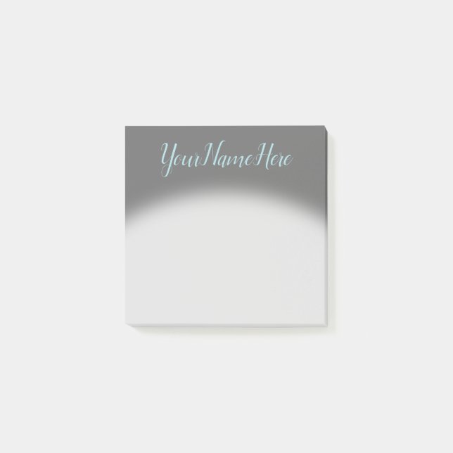 Simple Dim Grey Background and Powder Blue Name Post-it Notes (Front)