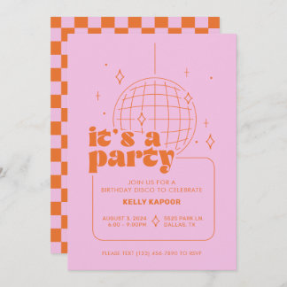Simple Disco Party Invitations