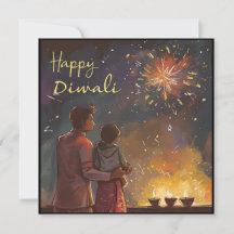 Simple Diwali Holiday Greeting/Invitation Card
