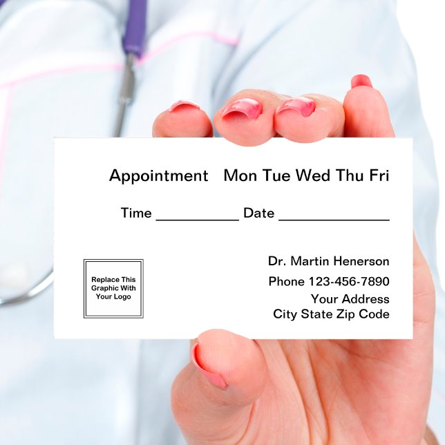 Simple Doctor Appointment Business Logo Card (Creator Uploaded)