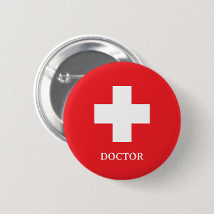 Simple Doctor MEDIC & First Aid, Cross, Ambulance, 6 Cm Round Badge