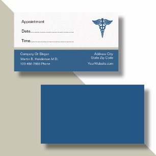 Simple Doctor Office Appointment Business Cards