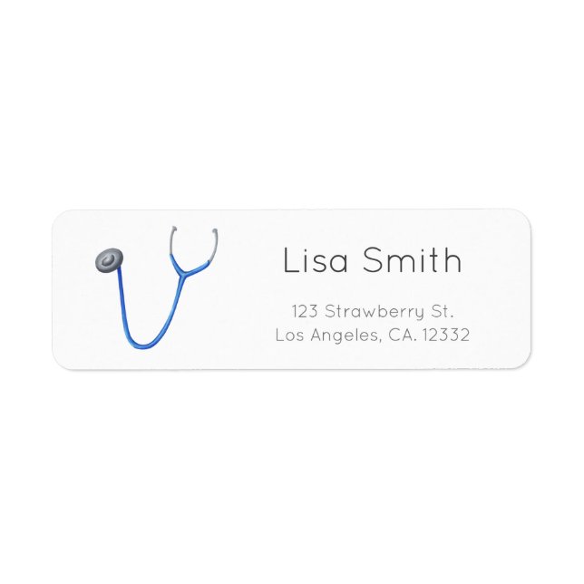 Simple Doctor Stethoscope Return Address (Front)