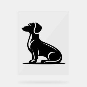Simple Dog Motif Hunting Dog Silhouette  Acrylic Sign
