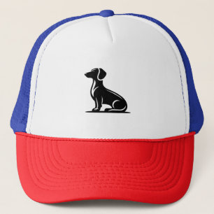 Simple Dog Motif Hunting Dog Silhouette Trucker Hat