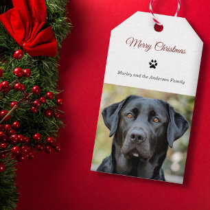 Simple Dog Photo Merry Christmas Gift Tags